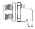 Circular Connector, M8, Socket, Right Angle, Poles - 3, PCB Terminal, Panel Mount